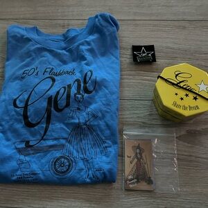 Lot of Convention Gene Doll Mel Odom Items T-Shirt,Pin, Magnets & Trinket Box